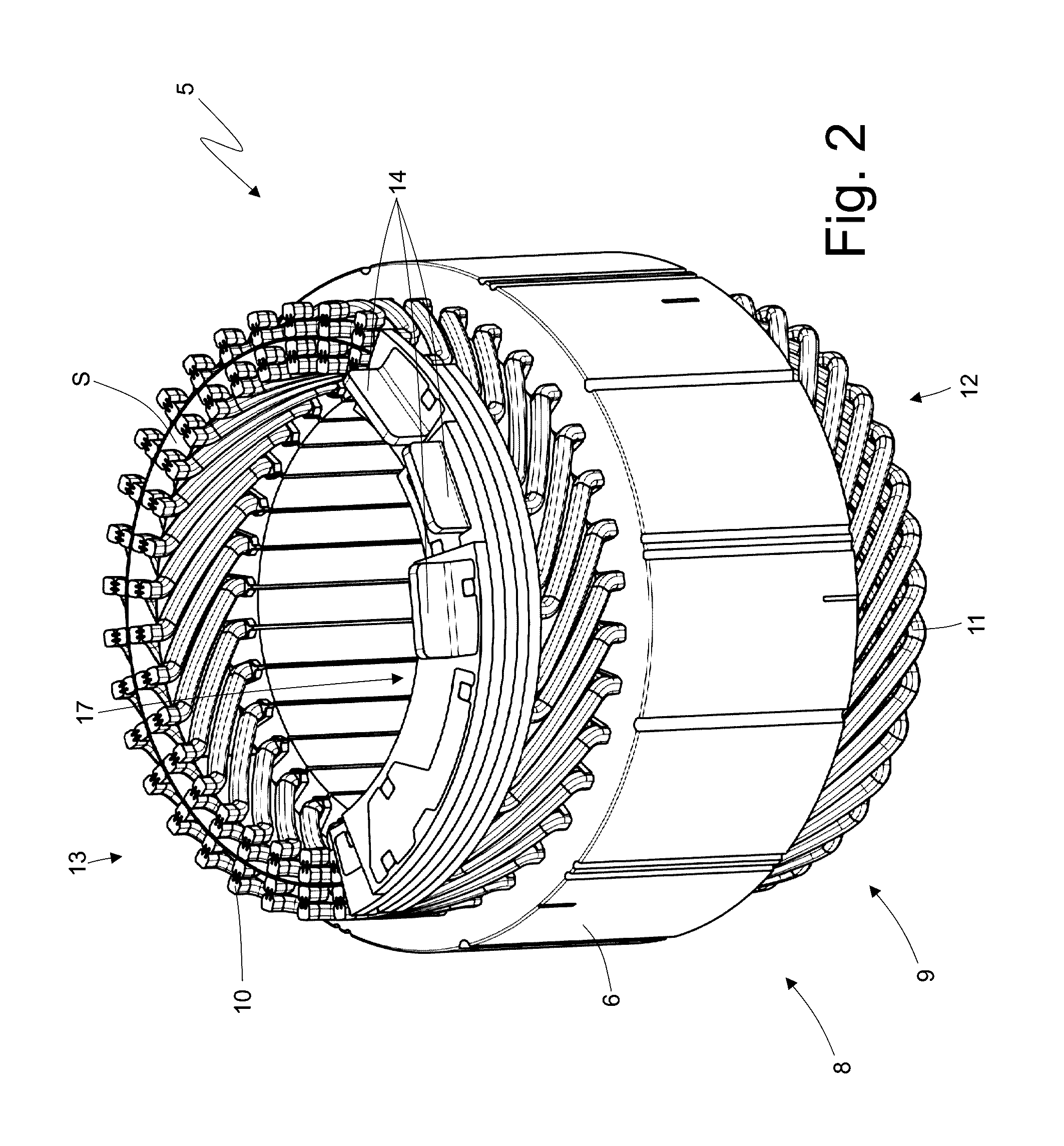 Method to construct an electric machine having a stator winding with rigid bars