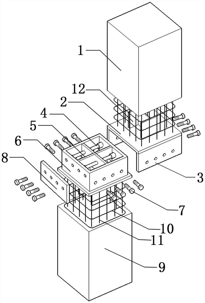 C-shaped sleeve detachable and replaceable reinforced concrete column-column connecting structure and construction method