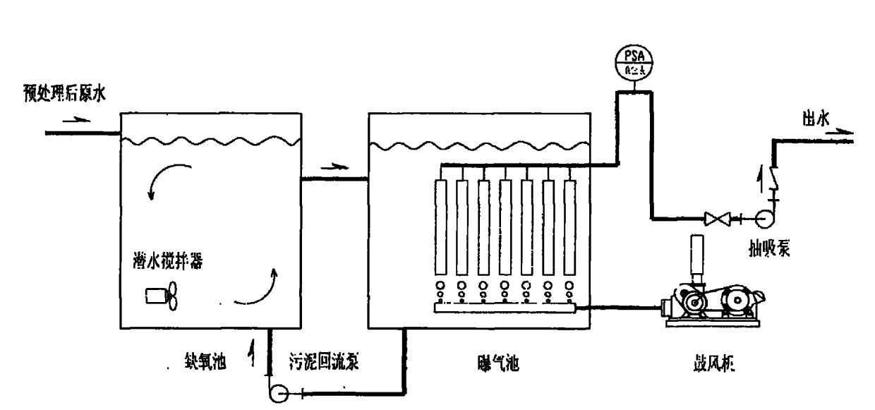 Method for treating municipal sewage by adopting millipore FBR (Filter Bio-reactor)