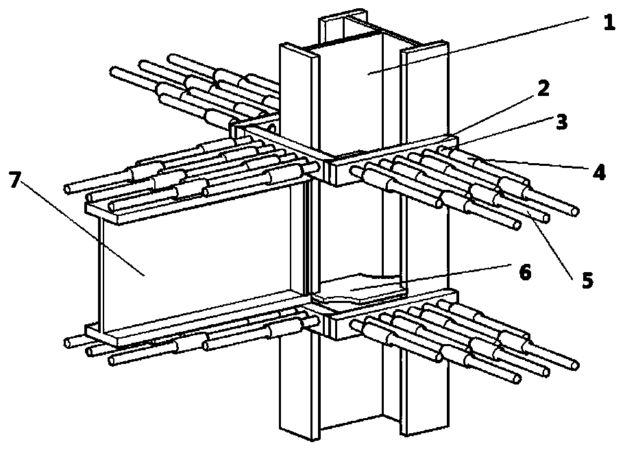 Quick-split type T-shaped steel concrete beam column connection node