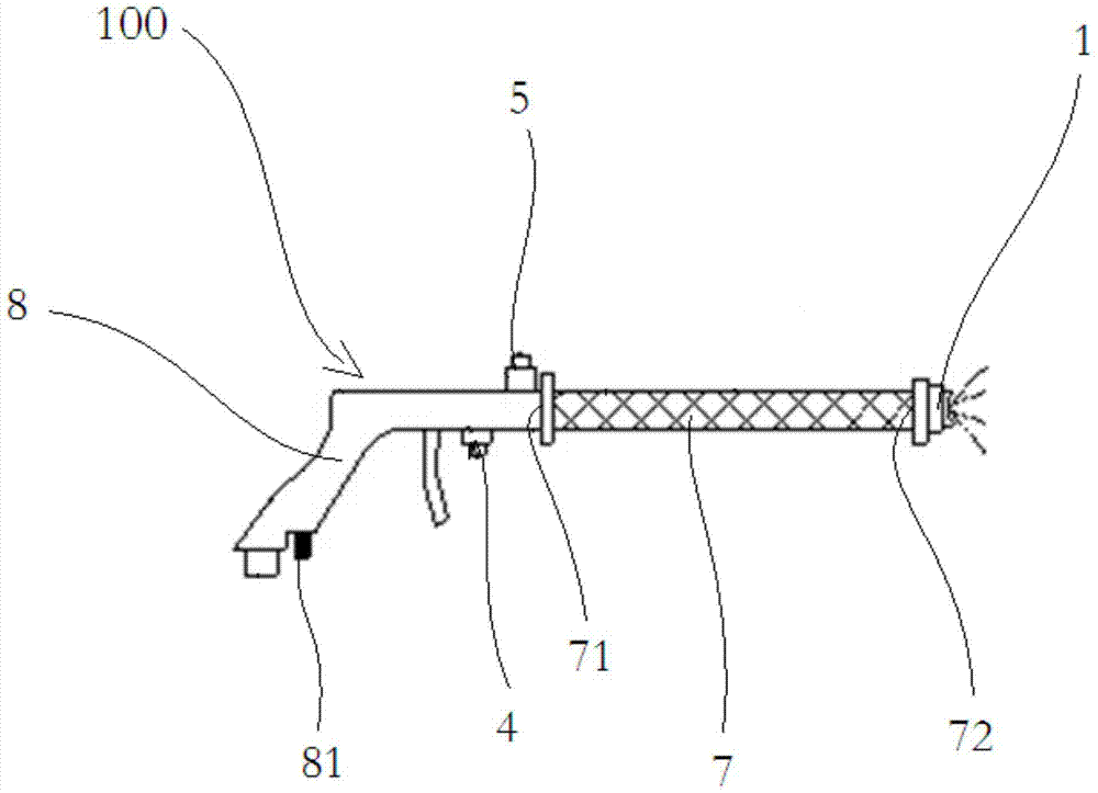 Spraying structure and spraying device with the spraying structure