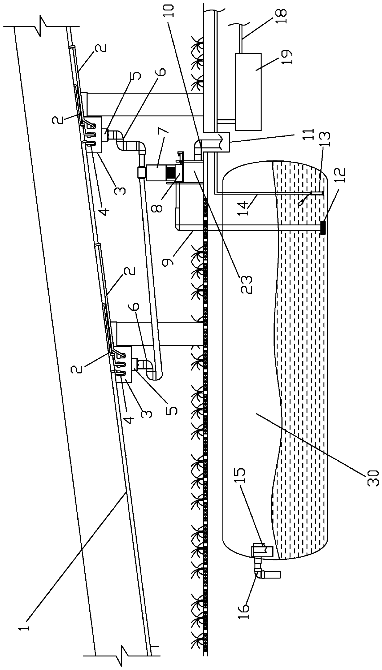 Rainwater recovery system and construction method for sponge city overpass