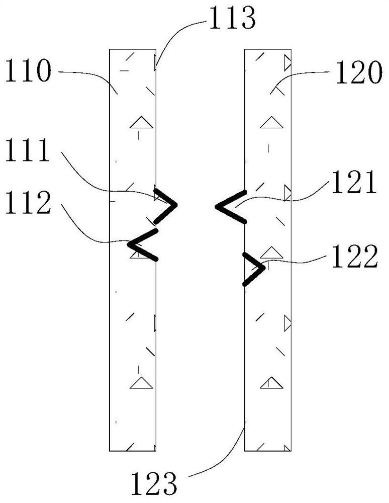 Prefabricated laminated component and rough surface forming device