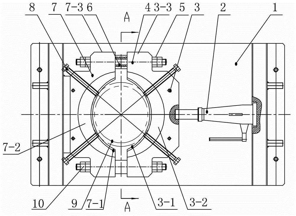 Clamp for flattening and processing high-speed power turbine support ring sleeve for gas turbine