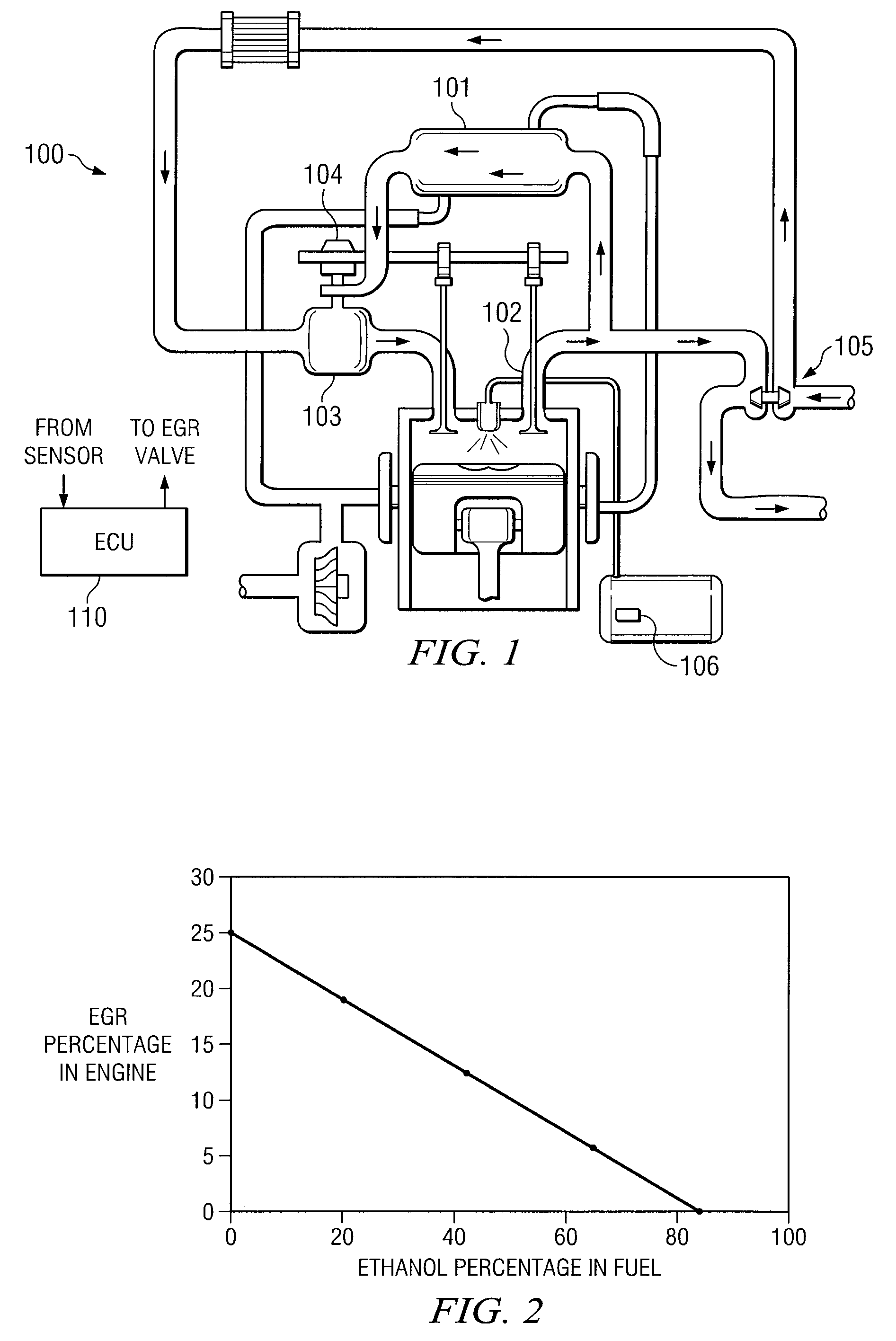 Flexible fuel engines with exhaust gas recirculation for improved engine efficiency