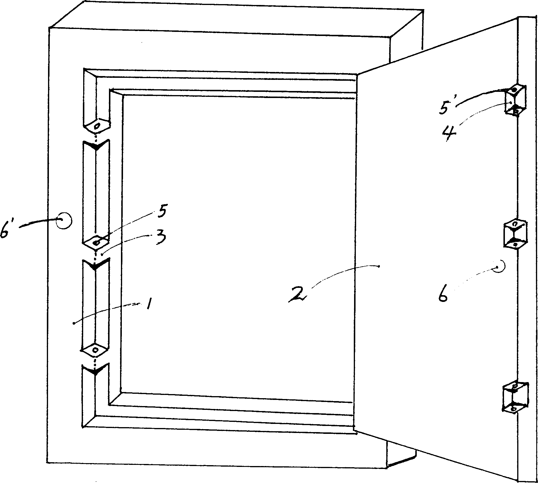 Concave-convex mortise lock (intelligent) type anti-theft door