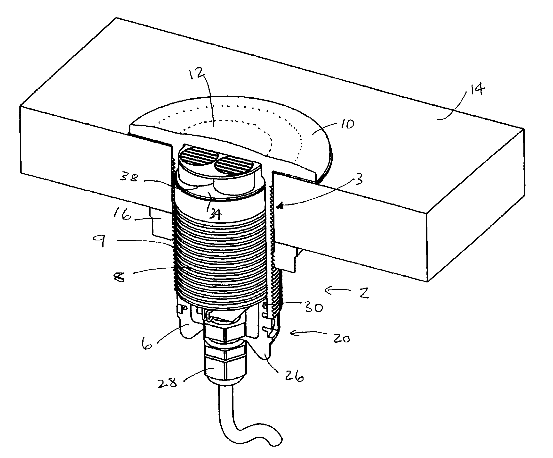 LED lighting apparatus in a plastic housing