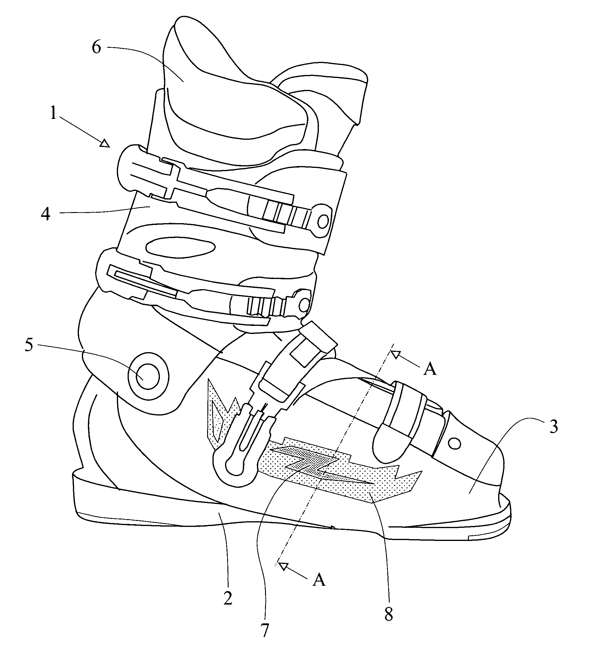 Sports boot with decoration