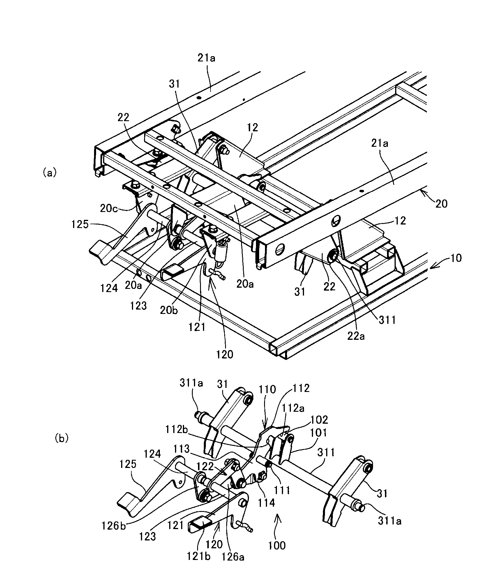 Upper frame position holding structure and ambulance vibration-proof rack having upper frame position holding structure