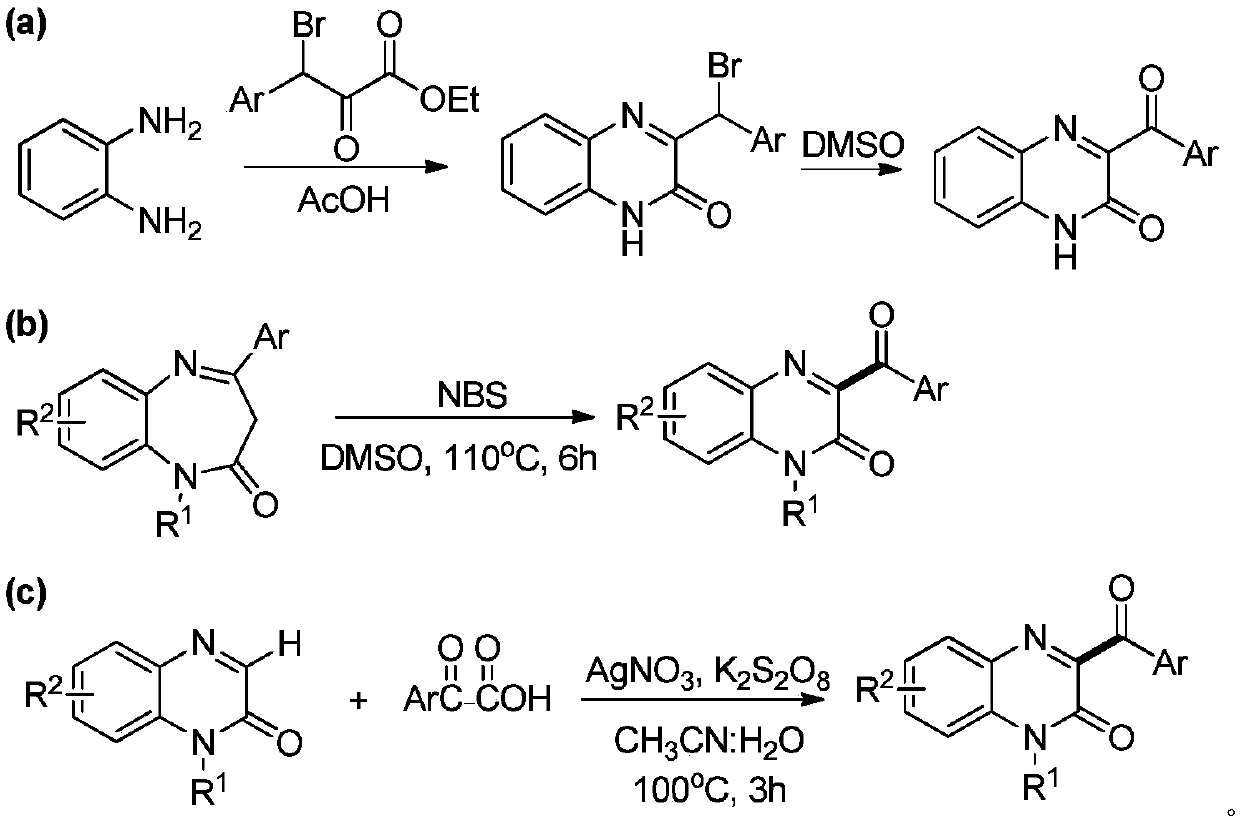 Method for preparing 3-acyl quinoxaline ketone derivative