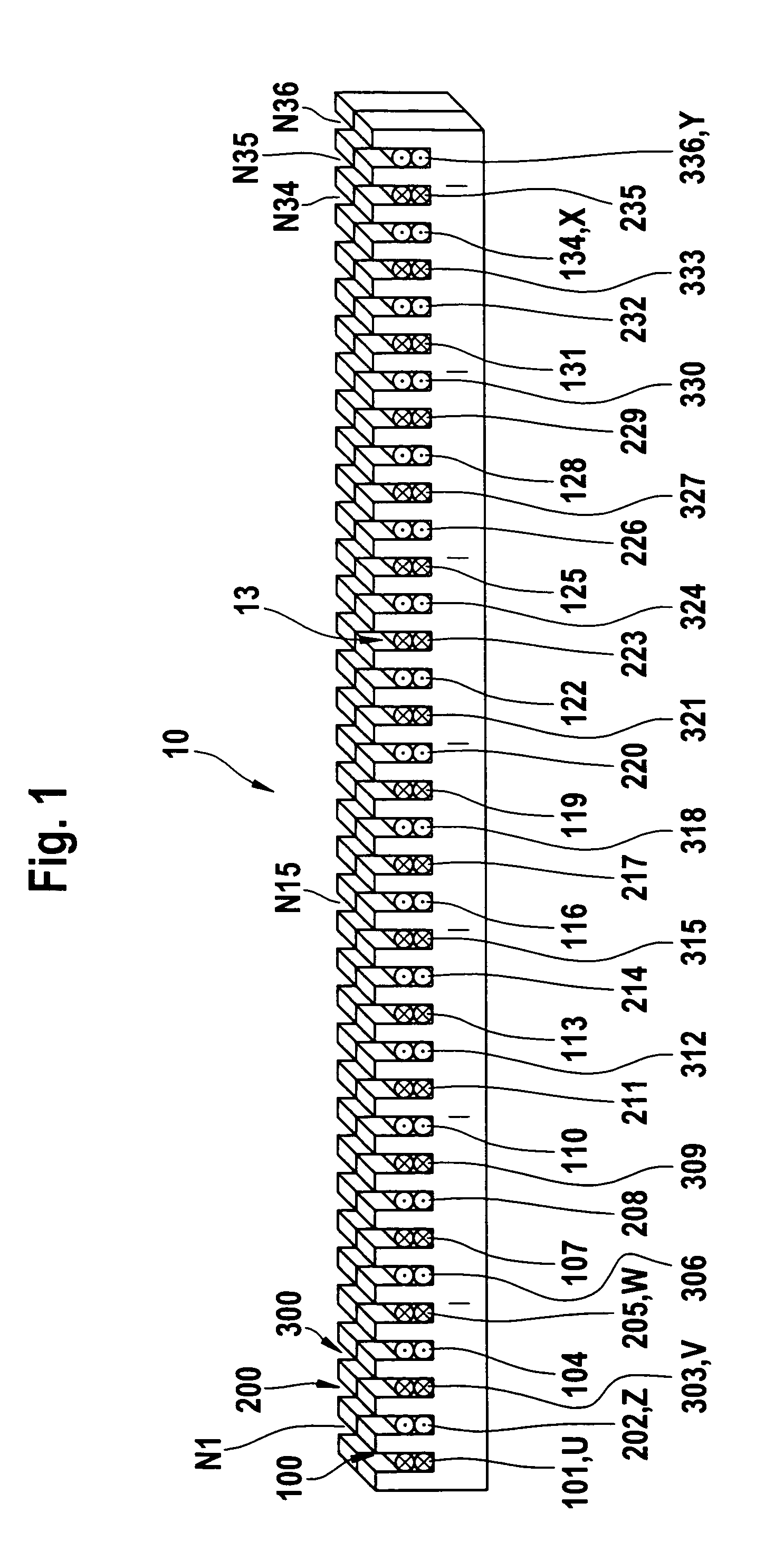 Method for making an electromagnetically excitable core of an electrical machine with a multiphase winding