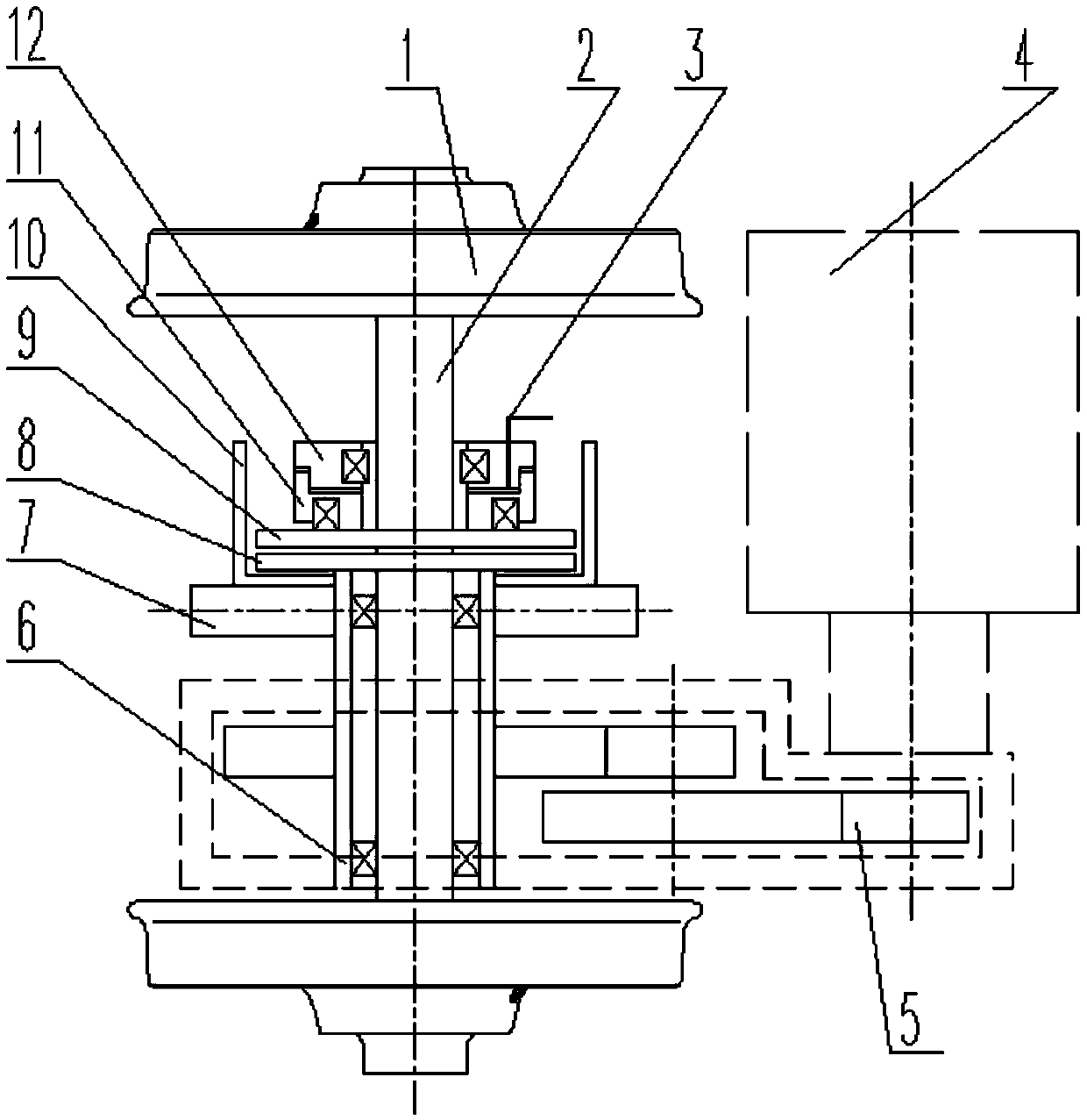 Toothed rail train drive clutch device