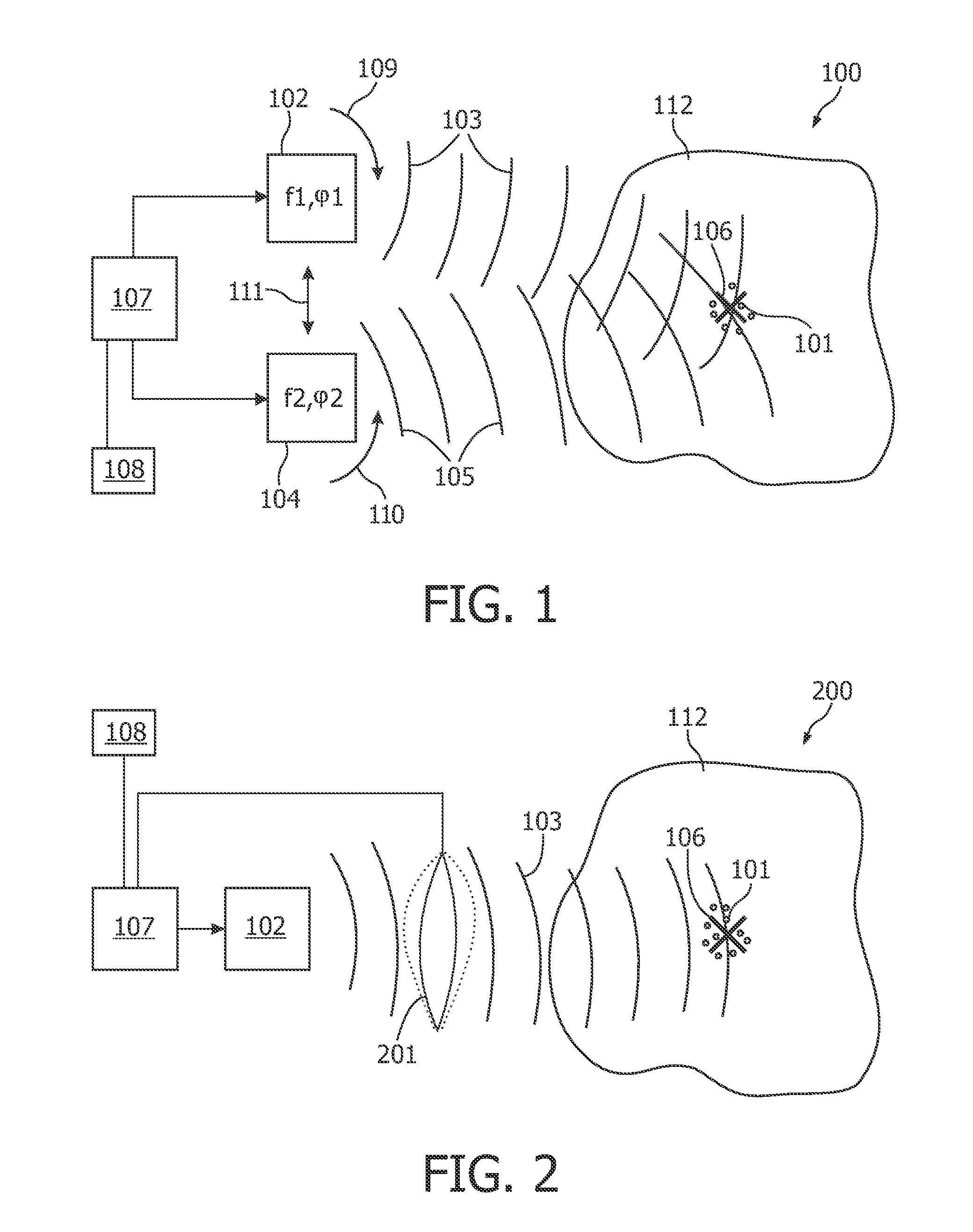 Device for and a method of activating a physiologically effective substance by ultrasonic waves, and a capsule