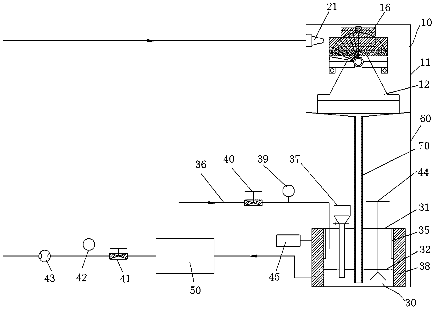 Device for measuring combined action of washout and high-temperature corrosion of oil well tubular column