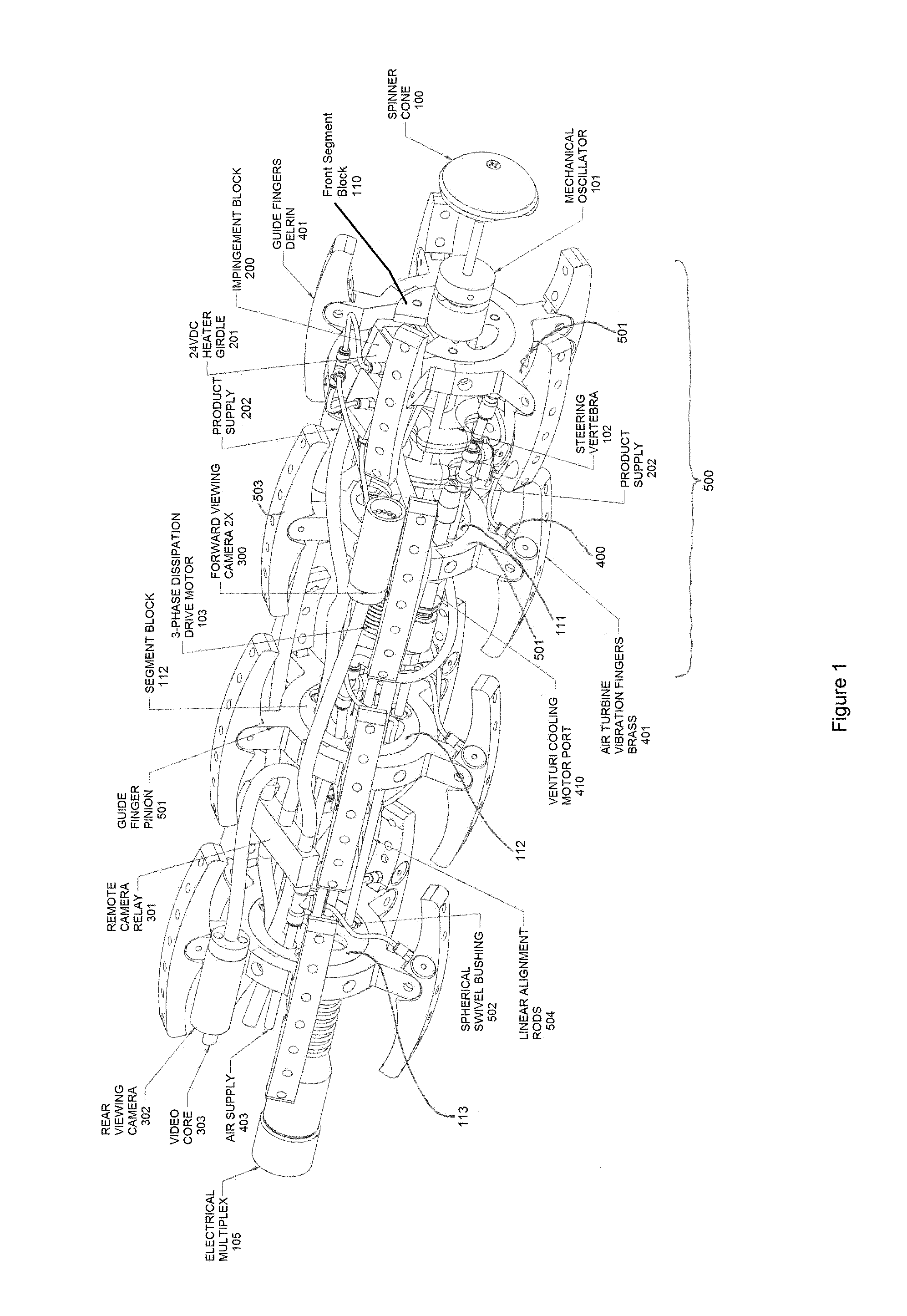 Multi-segmented apparatus for lining pipe with multiple convoluted bends and varied orientations with a structural membrane