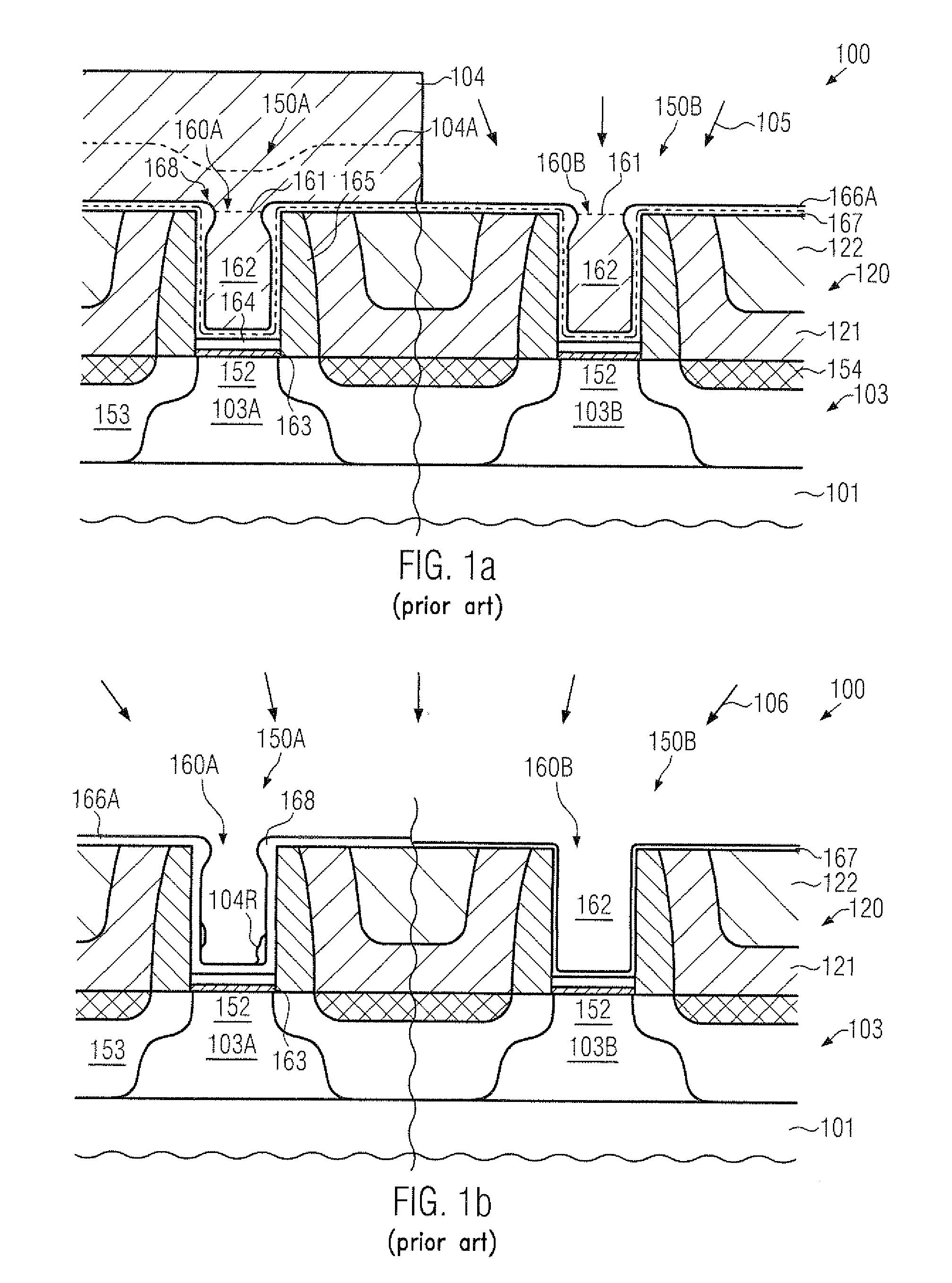 High-k metal gate electrode structures formed by separate removal of placeholder materials using a masking regime prior to gate patterning