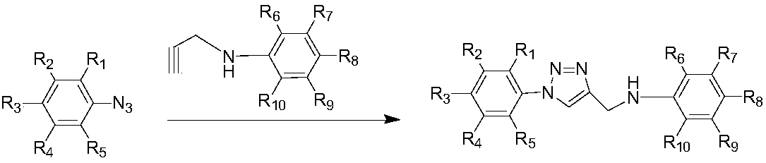 Deuterium labelled 1-substituted phenyl-4-substituted anilinomethyl-1,2,3-triazole derivatives as well as preparation method and application thereof