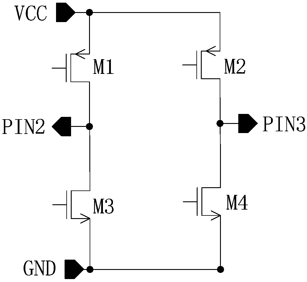 Short circuit protection circuit for four-leg H-bridge driver chip