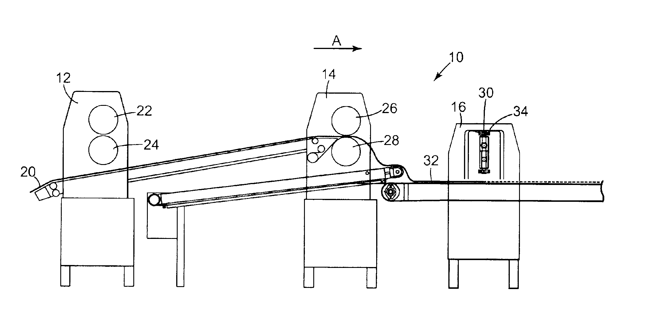 Method and apparatus for cutting dough with nested pattern cutters