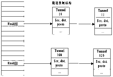 Implementation method of ipv6 tunnel on multi-core platform and packet forwarding method