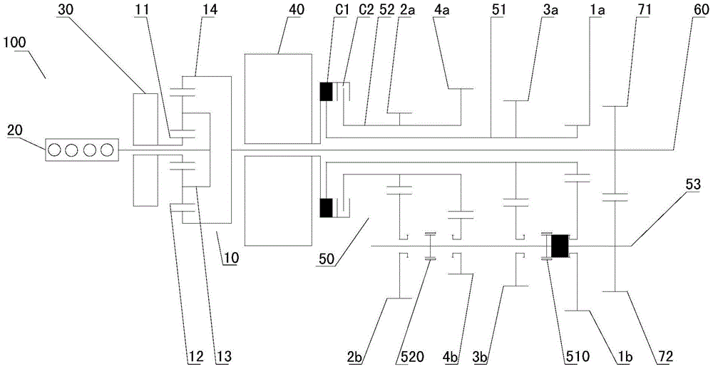 Power transmission system for vehicle and vehicle having same