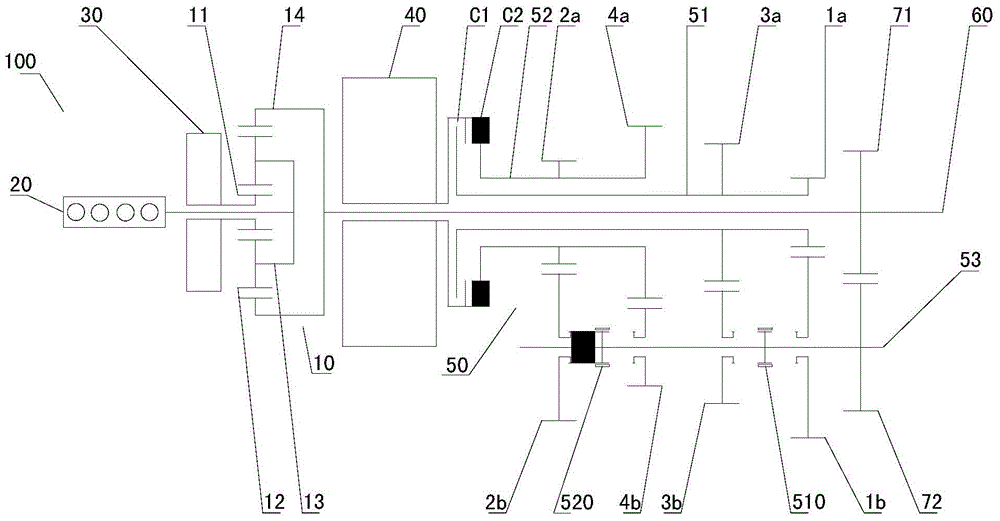 Power transmission system for vehicle and vehicle having same