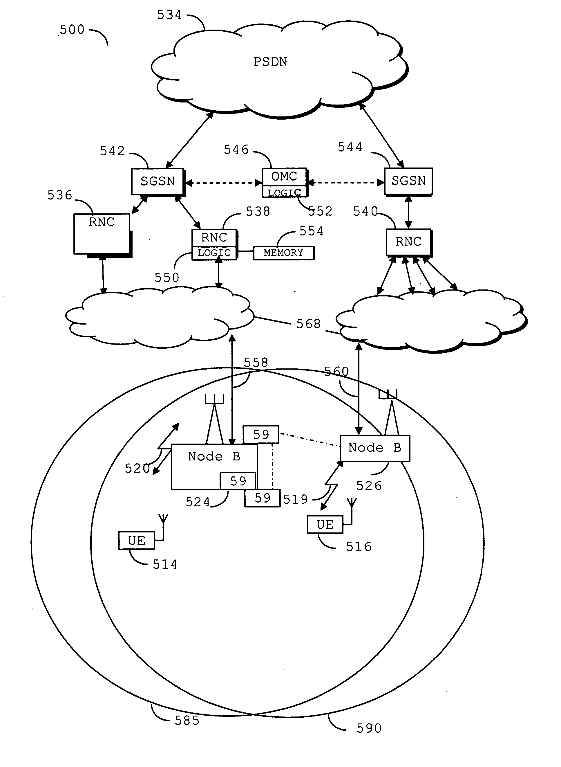 Cellular communication system and method for coexistence of dissimilar systems