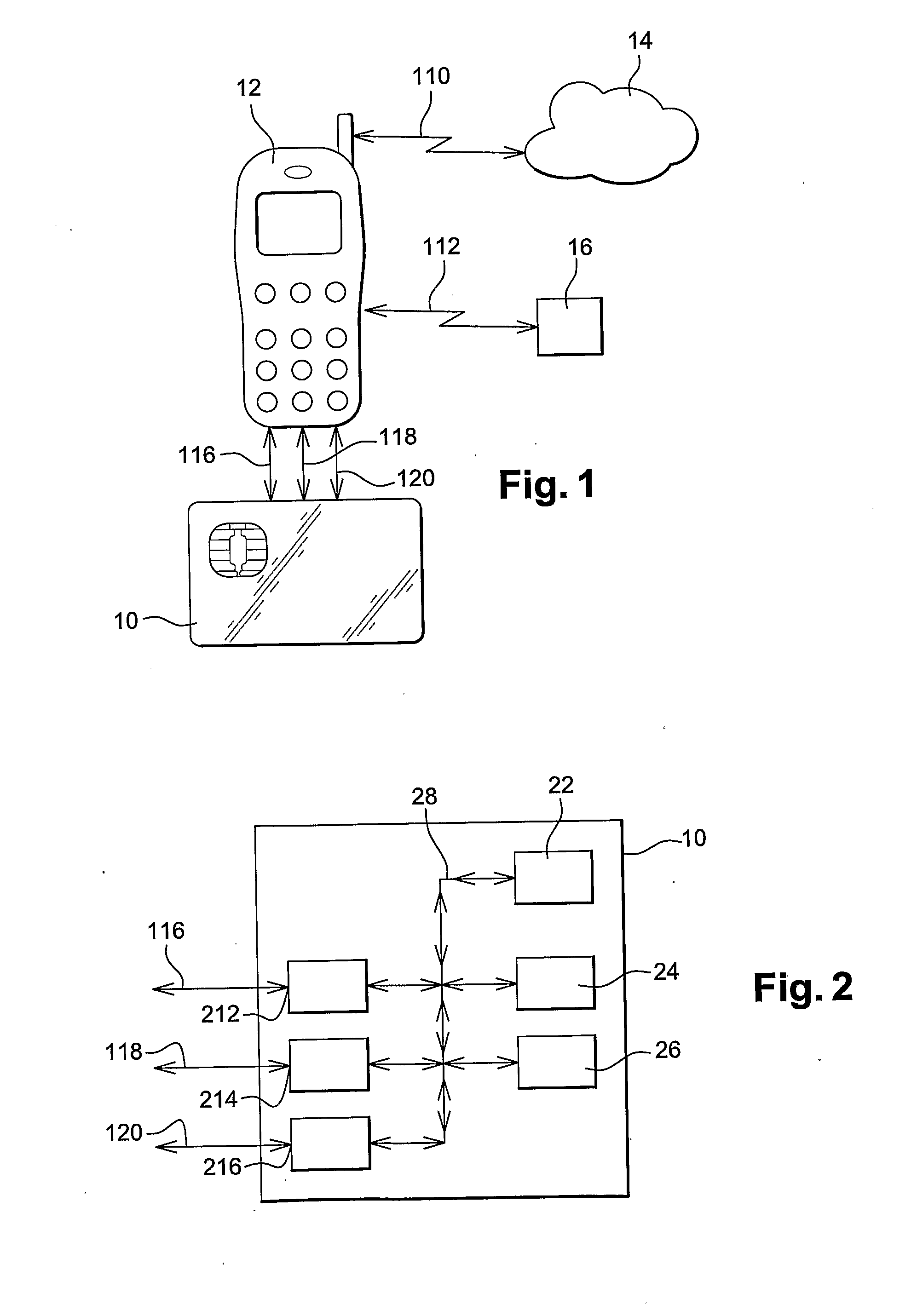 Method for processing application commands from physical channels using a portable electronic device and corresponding device and system