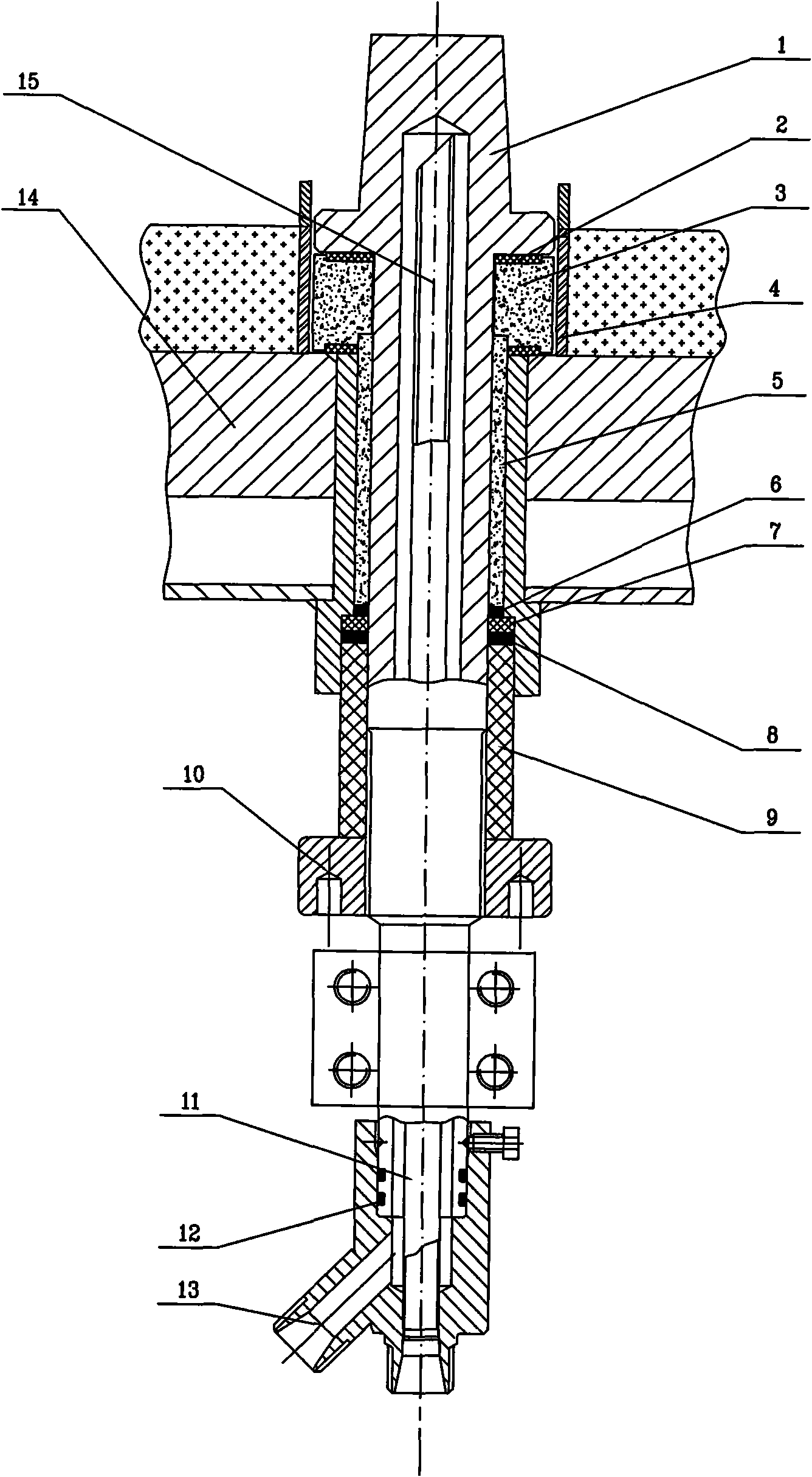 Electrode sealing method in hydrogen furnace device for polysilicon production and device thereof