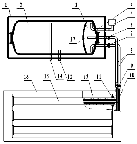 Separated type solar water heater with U-shaped heat collector and embedded heat exchanger