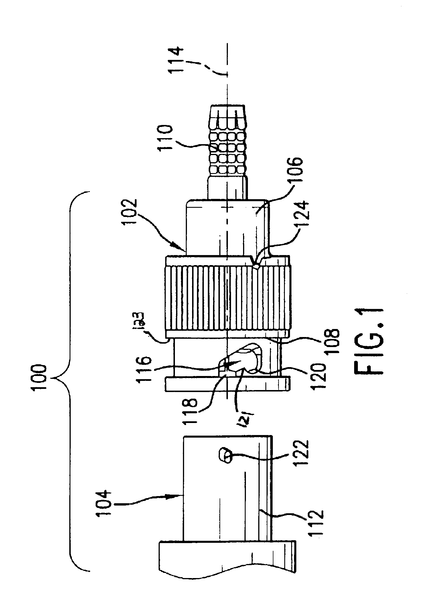 BNC connector having visual indication