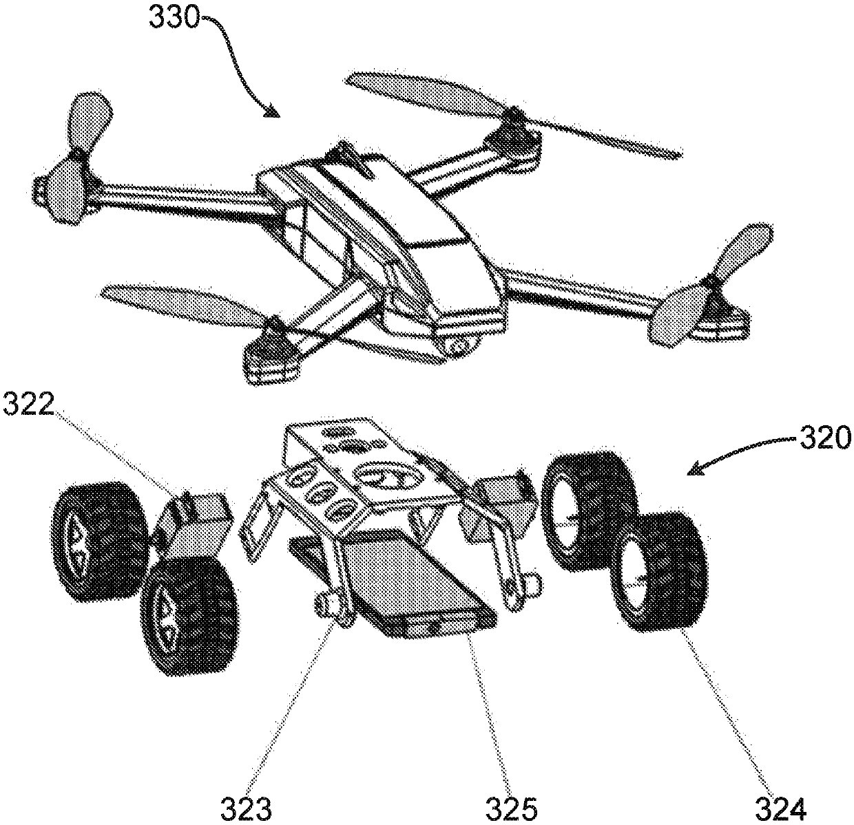 Ground movement system plugin for vertical take off and landing unmanned aerial vehicles