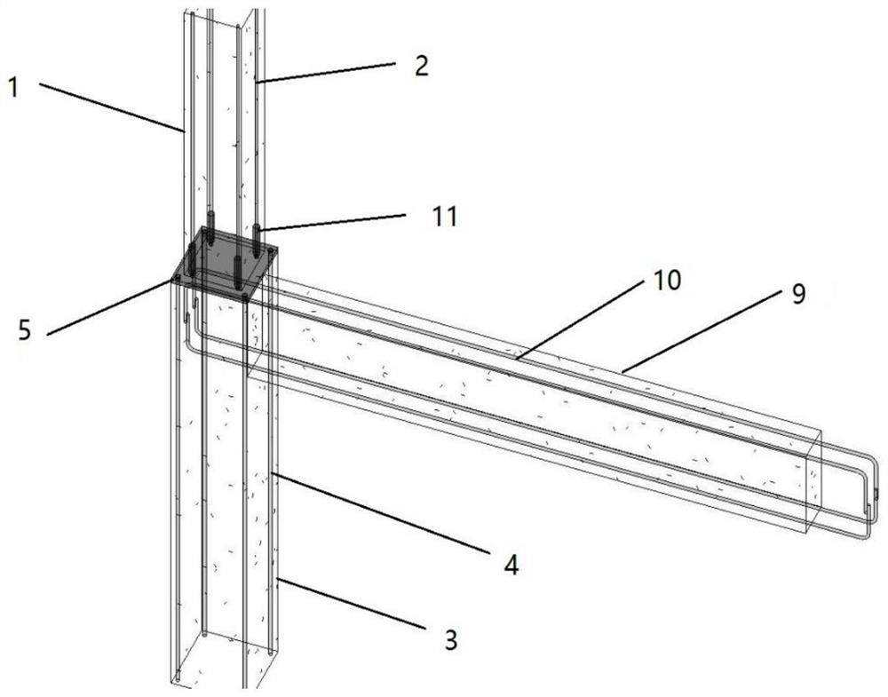 Conversion connection structure of fabricated structural column variable cross-section joint steel bar and implementation method