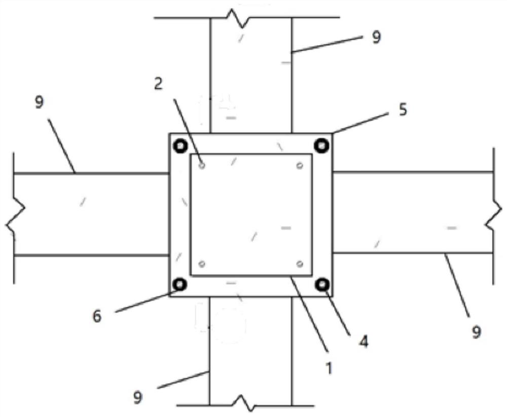 Conversion connection structure of fabricated structural column variable cross-section joint steel bar and implementation method