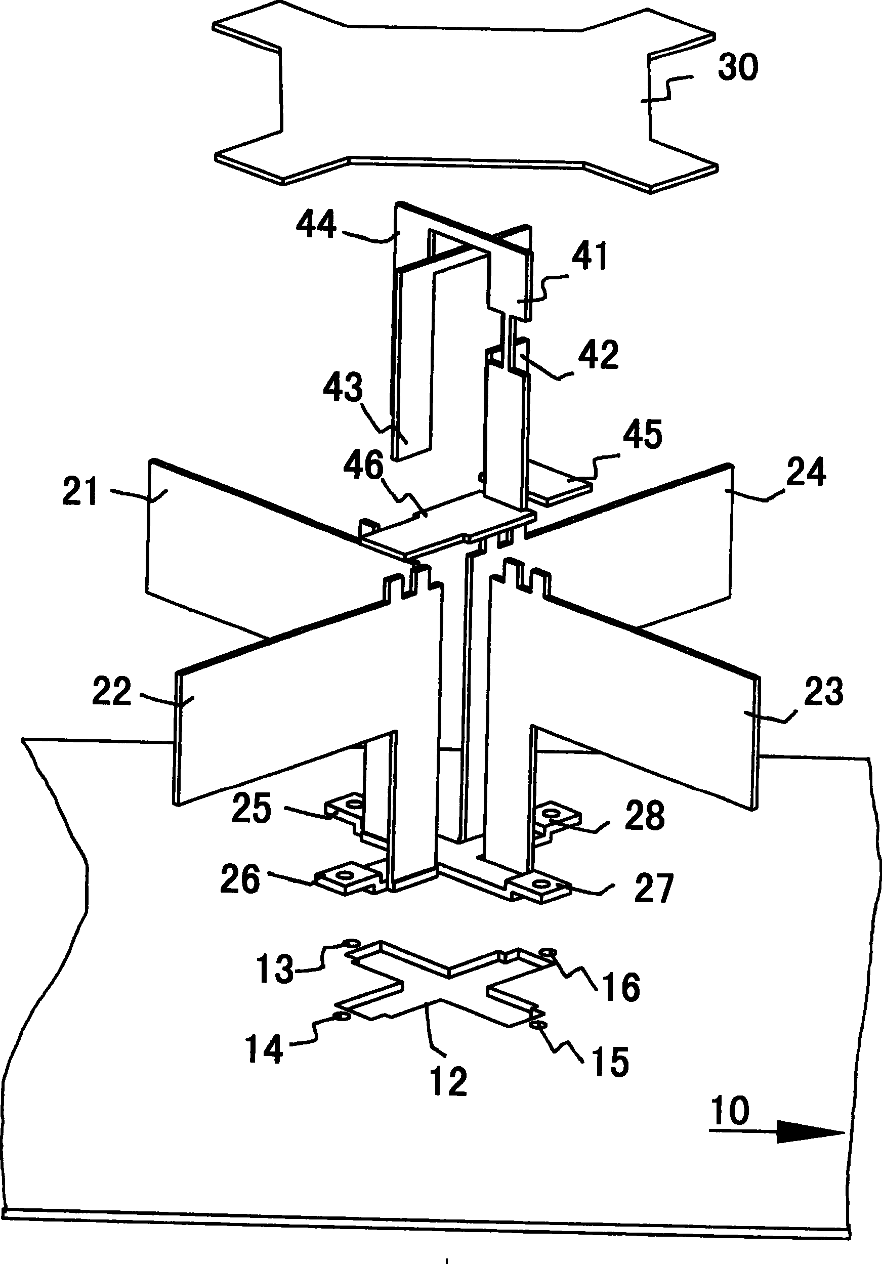 Bipolarized loaded antenna radiating unit