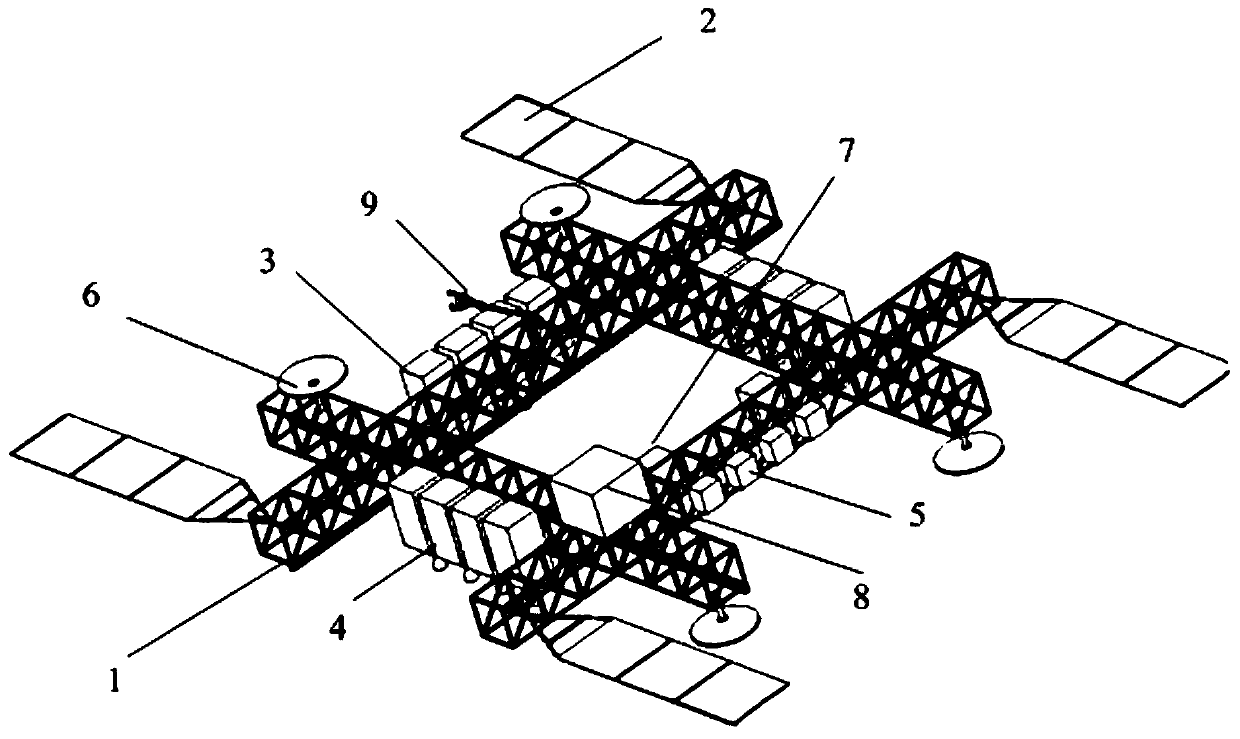 On-orbit assembly spacecraft based on pre-integrated truss