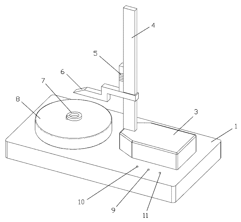 Height measuring device of spring washer elasticity test