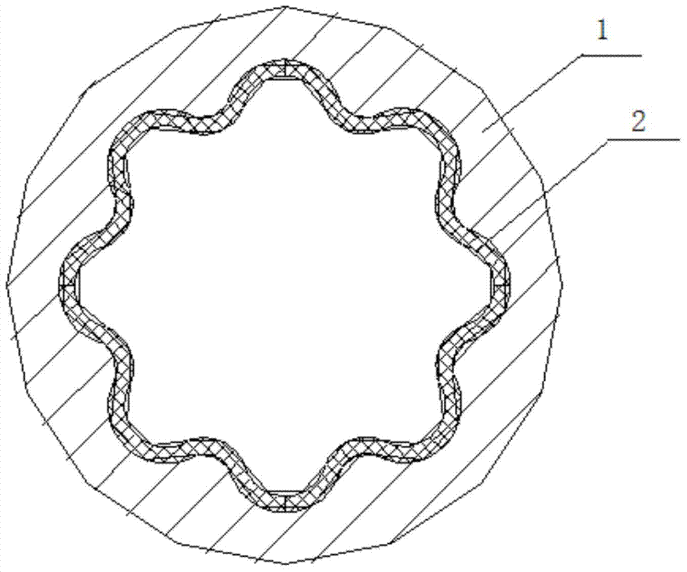 Screw drilling tool stator prepared from blend of PTFE and FEP, and fluorine-containing material applied to stator