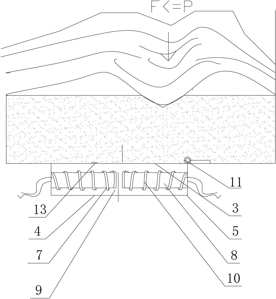 Adjustable magnetic force gate type fluid lining surrounding rock pressure relief device and construction method
