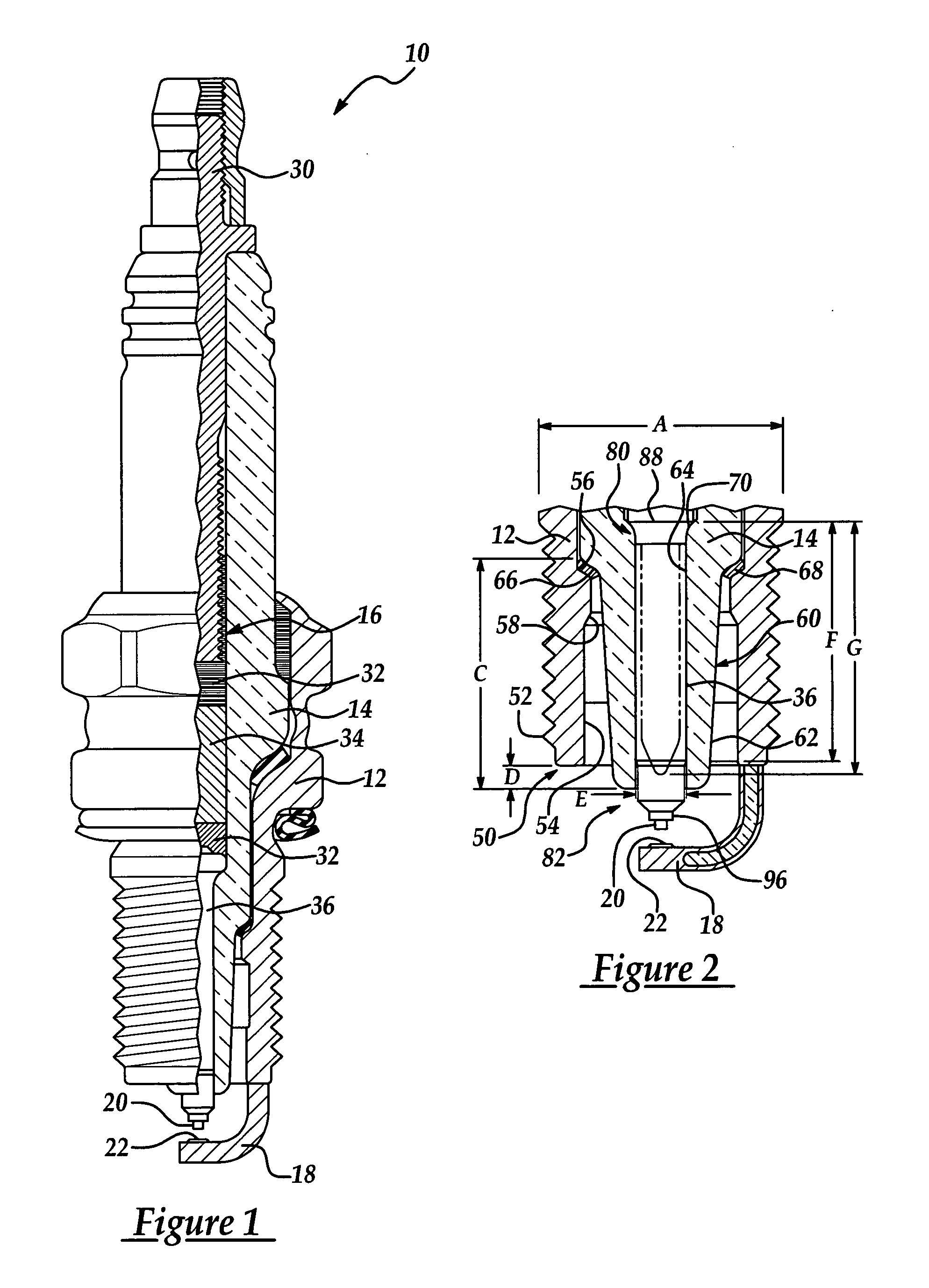 Spark plug configuration having a metal noble tip