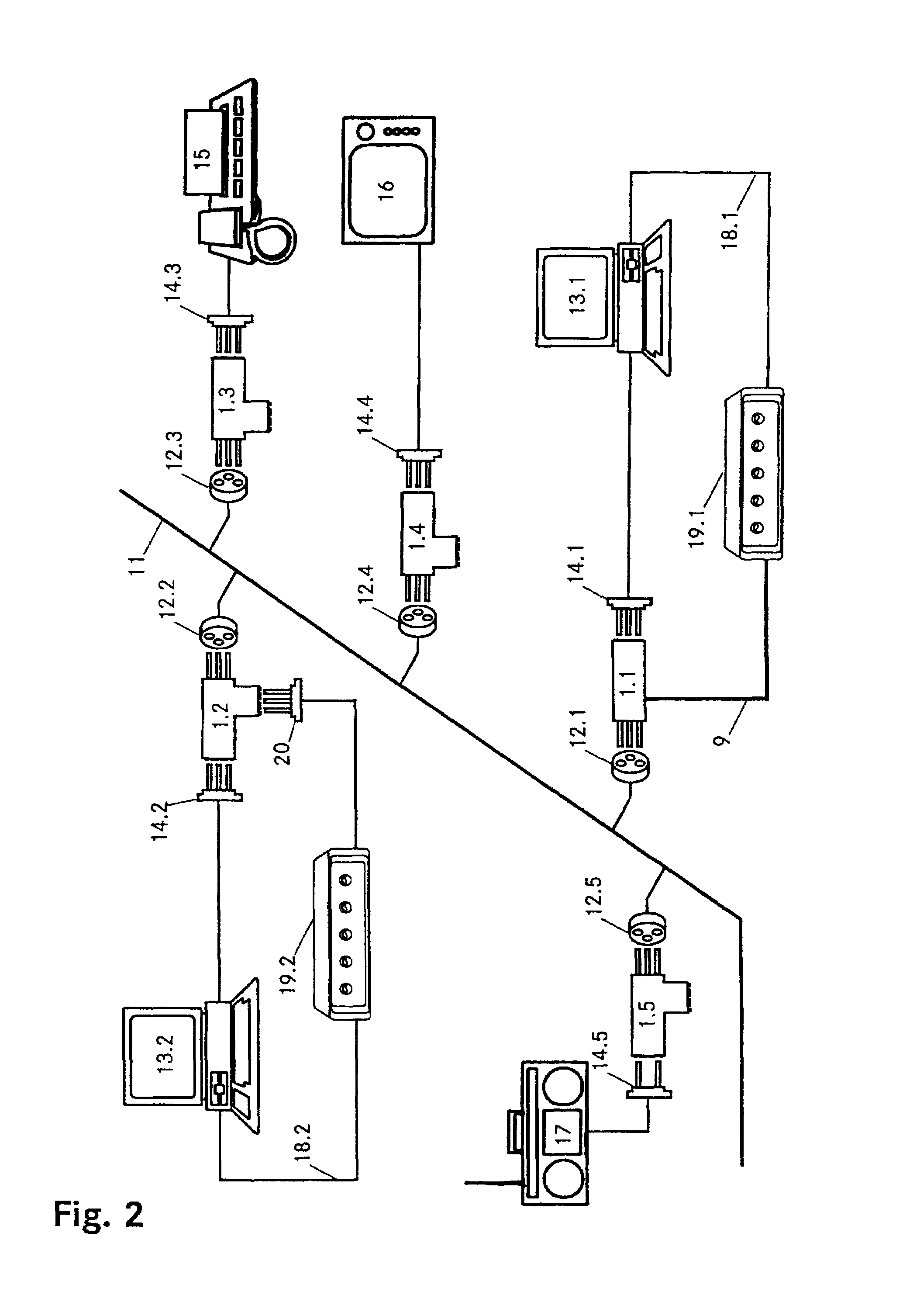 Assembly for transmitting information via a low-voltage power supply network