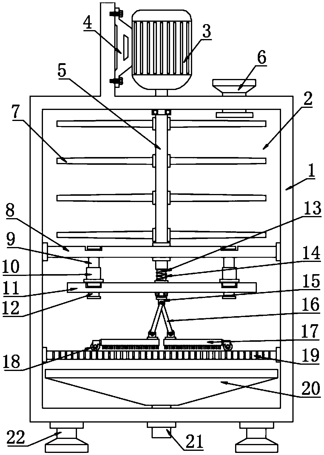 Composite materialraw materialscreening device with anti-clogging function