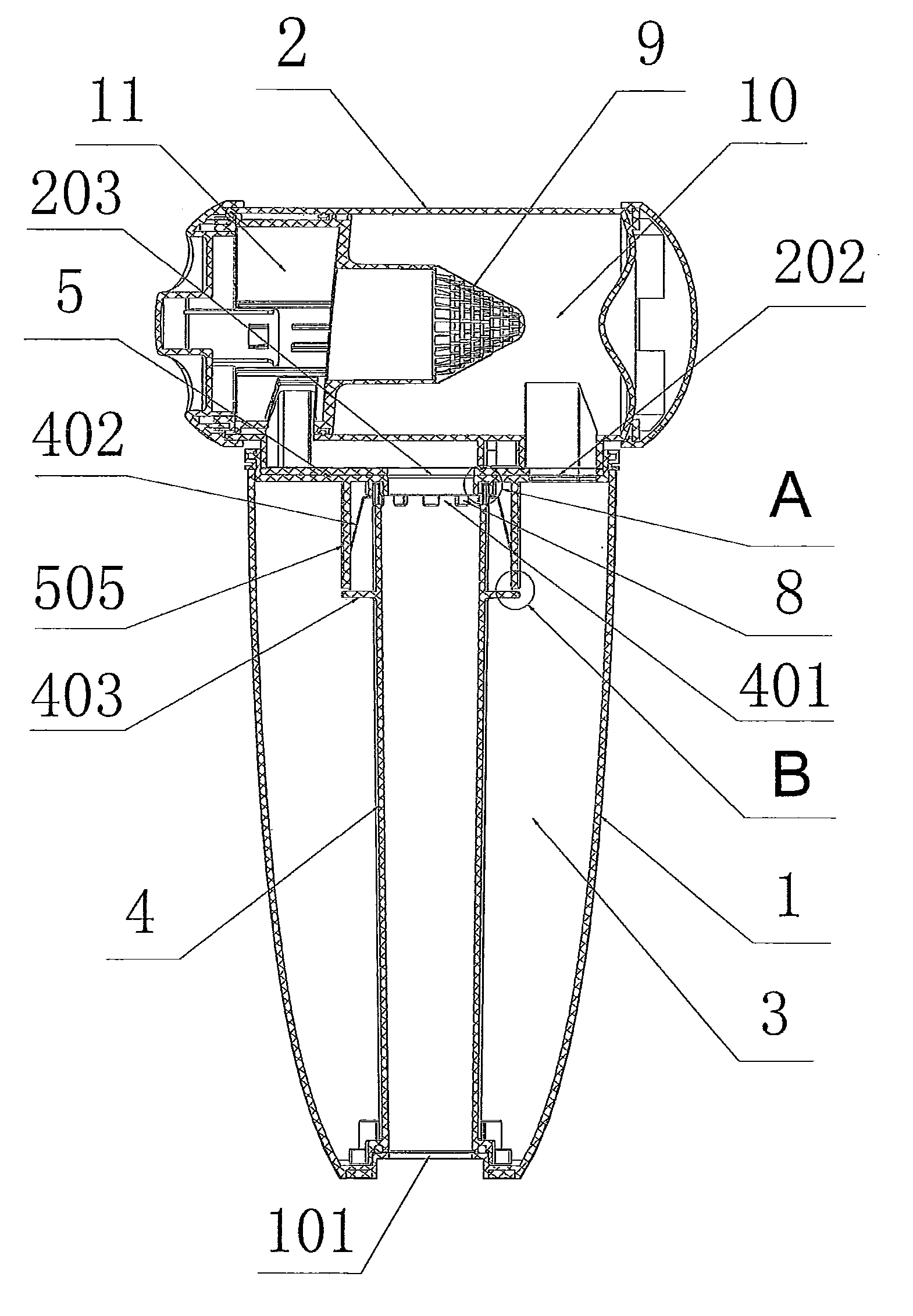 Cyclone separation dust cup and vacuum cleaner using the same
