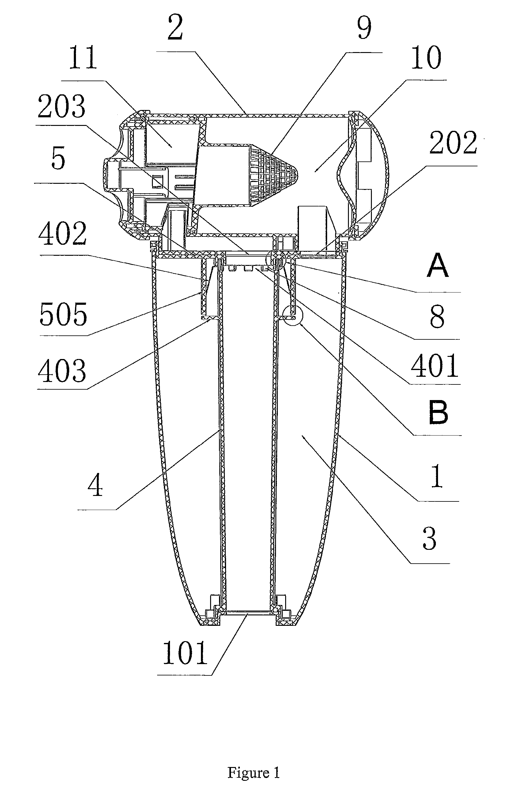 Cyclone separation dust cup and vacuum cleaner using the same