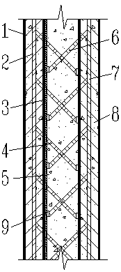 Self-insulation assembled composite shear wall structure and construction method thereof