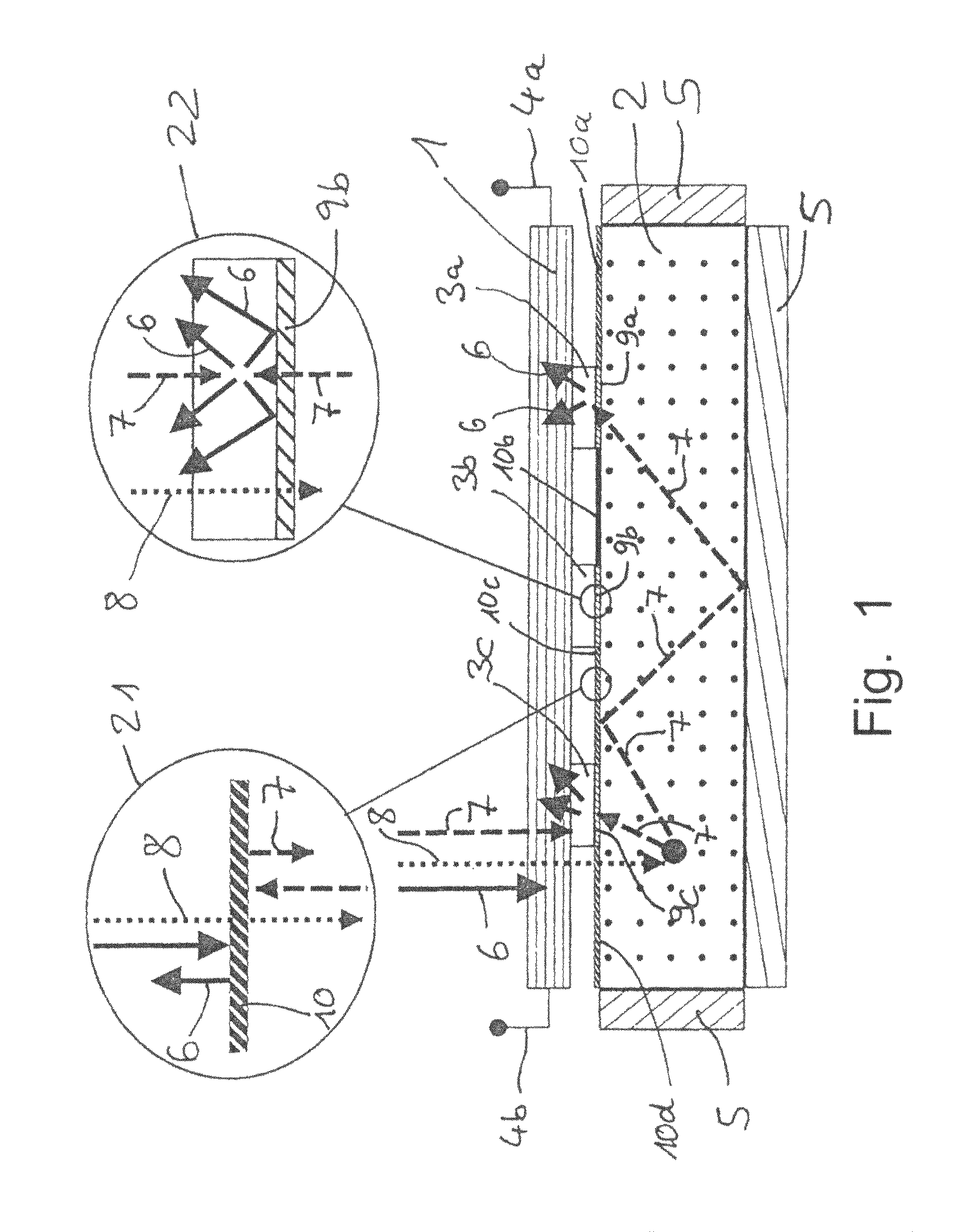 Solar element with increased efficiency and method for increasing efficiency