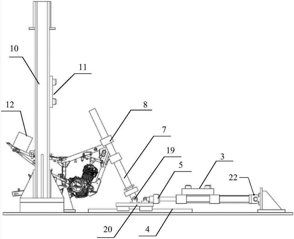 Motorcycle frame indoor multi-axis fatigue test method under orthogonal force control