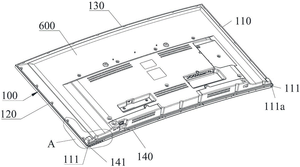 Surface frame and curved surface liquid crystal display device with same