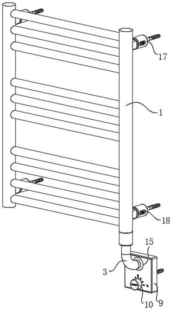 Concealed waveband control electric heating towel rack