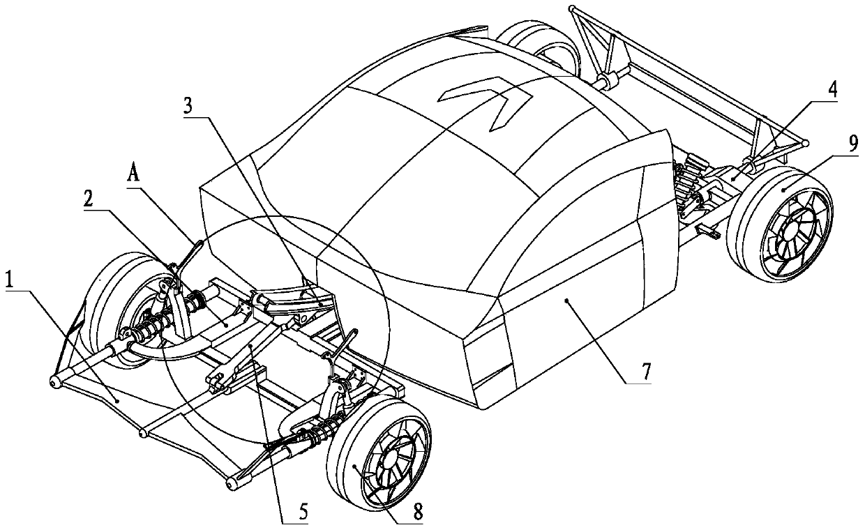 A car chassis with impact protection function